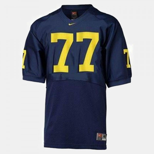 Michigan #77 For Men Jake Long Jersey Blue NCAA College Football